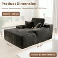 thumbnail image 4 of XIZZI 67" Chaise Lounge Indoor, No Assembly Required, Oversized Upholstered Sofa Bed with Throw Pillows, Plush Fabric, Gray, 4 of 10