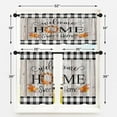 thumbnail image 4 of Fall Rustic Kitchen Curtains Checkered Window Curtains Valance and Tier Set 36 Inch, Home Sweet Pumpkin House Rod Pocket Short Tier Curtain for Room, Autumn Small Cafe Kitchen Decor, 4 of 6