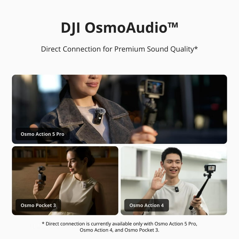 DJI Mic 2 Shadow Black Wireless Microphone, Noise Cancelling DJI Mic 2 Shadow Black Wireless Microphone, Noise Cancelling