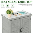 thumbnail image 6 of D-road Outdoor Storage Cabinet & Potting Bench Table with Metal Top, Wooden Patio Furniture, Garden Workstation, Gray, 6 of 7