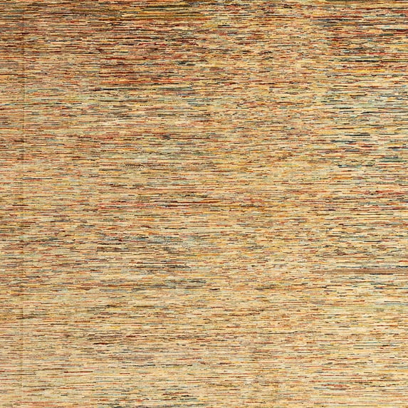 Ahgly Company Indoor Square Abstract Chocolate Brown Oriental Area Rugs, 5' Square