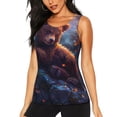 thumbnail image 1 of Balery Lazy Stone Bear Camiseta sin mangas estampada ligera para mujer, tops de entrenamiento sin mangas, camisetas de yoga transpirables de secado rápido.-Medium, 1 of 7