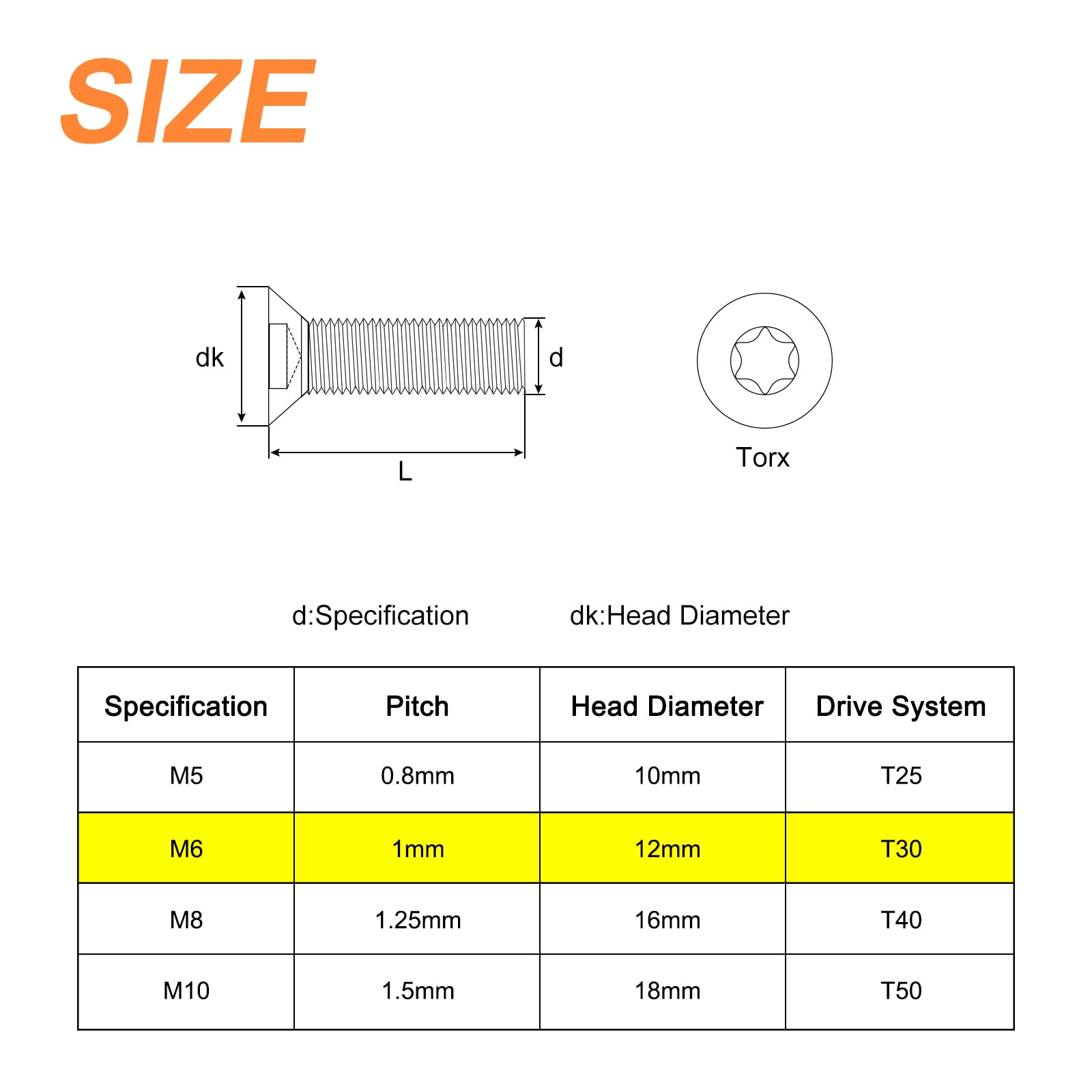 Uxcell M6-1.0x35mm Flat Head Torx Anti Theft Machine Screws, 50Pack 10.9 Grade Alloy Steel, Torx Drive, Countersunk Head, Full Thread, Black Oxide Finish