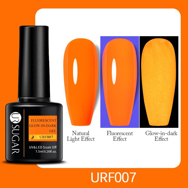 Azúcar UR 7,5 ml amarillo neón luminoso Gel esmalte de uñas fluorescente verde naranja brillo en la oscuridad neón Gel UV LED semipermanente remojo de Tan Jianjun unisex