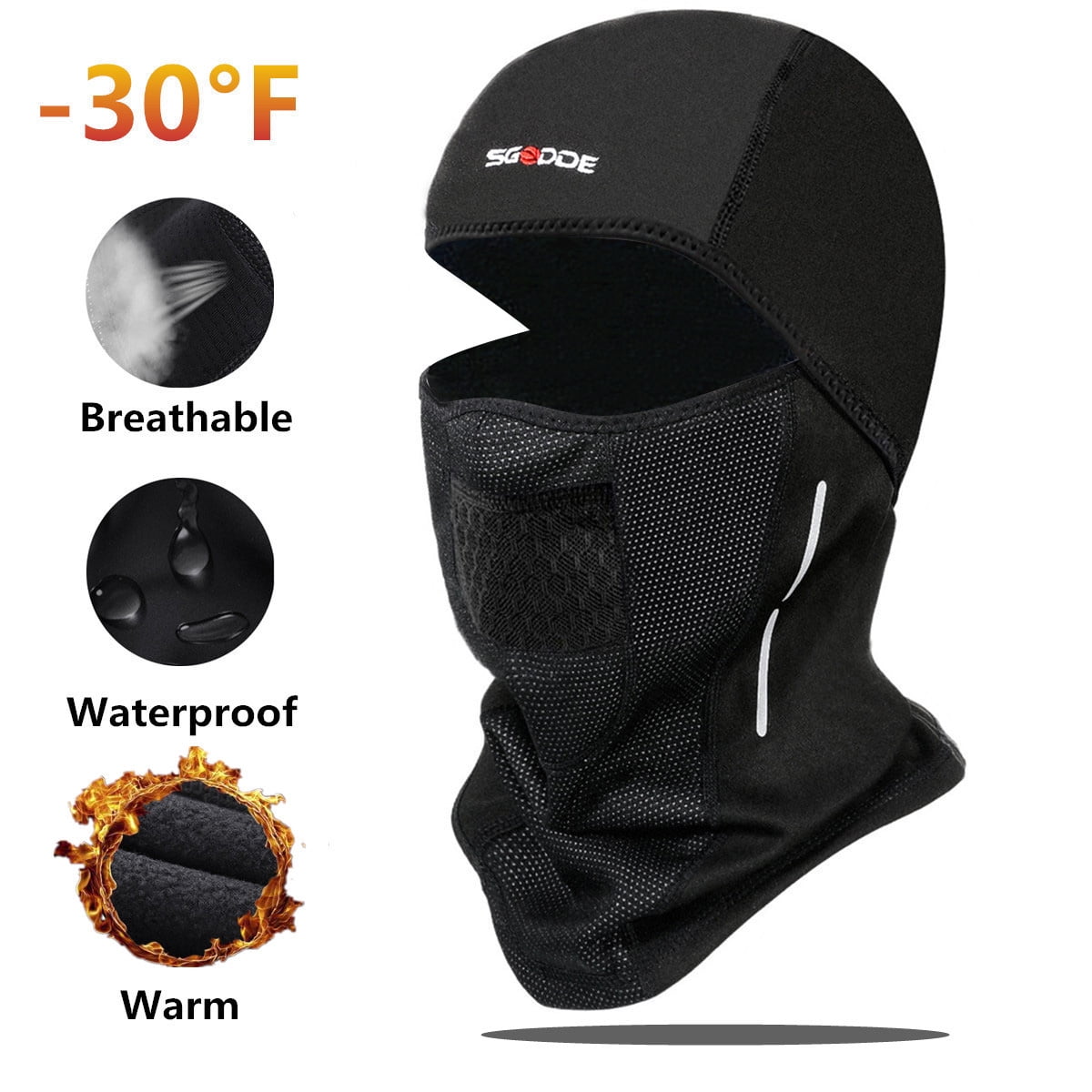 ROCKBROS CS Game Sports Hood Winter Fack Mask Cap Hat Black Headgear 1 hole 
