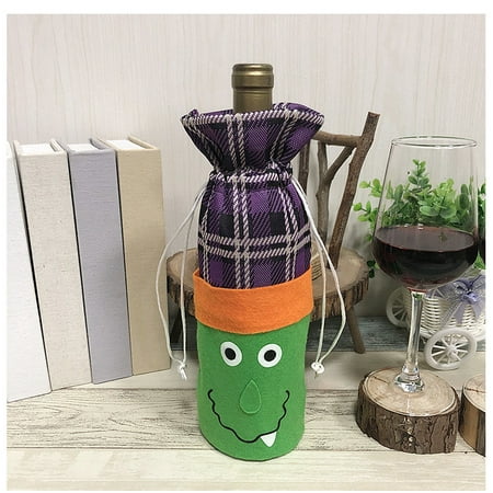 

sunvit Christmas Decorations 2022- Halloween Decoration Wine Bottle Cover Creative Witch Pumpkin Festival