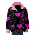 thumbnail image 5 of Valentines Day Blouses for Women Dressy Valentine Heart Lapel Collared Long Sleeve Button Up Blouse, 5 of 5
