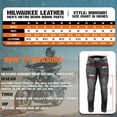 thumbnail image 3 of Milwaukee Leather MDM5001 Men's Black Armored Motorcycle Riding Denim Jeans Reinforced with Aramid Fibers 34, 3 of 9