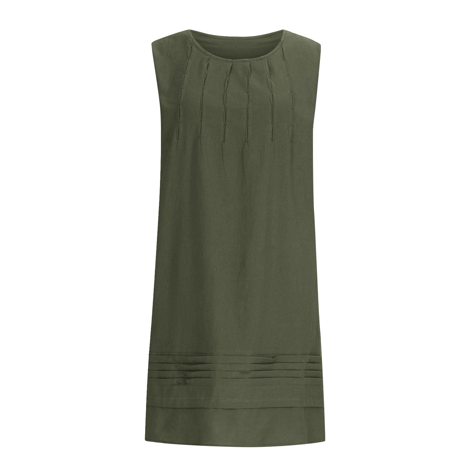 Ecqkame Cotton Linen Dresses for Women 2025 Summer Solid Color