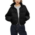thumbnail image 1 of Ma Croix Women's Fluffy Cropped Corduroy Slim Fit Puffer Jacket, 1 of 6