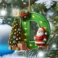 Honeeladyy Personalized Santa Christmas Ornament 26 Letters Hanging Pendant Ornaments 2024