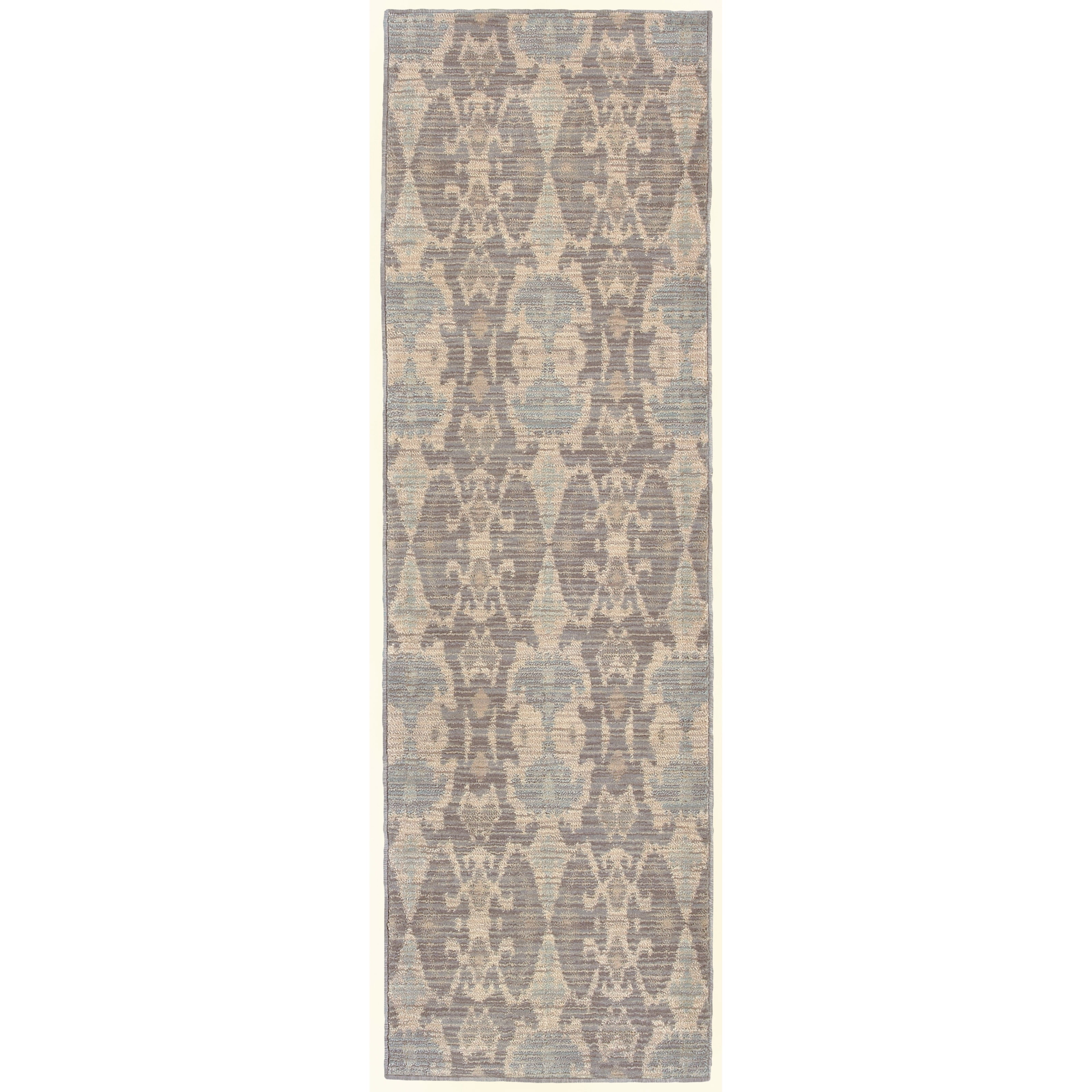 Eloisa Contemporary Abstract Runner Rug, Ivory/ Grey 2, 2' x 8