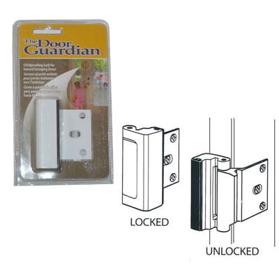 Childproof Deadbolt for Inward Swinging Doors - White Finish