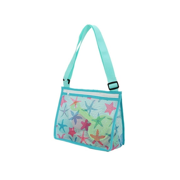 KOMOO Beach Toy Mesh Beach Bag Kids Shell Collecting Bag Beach Sand Toy Totes for Holding Shells Beach Toys Sand Toys Swimming Accessories for Boys and Girls