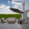 thumbnail image 1 of CorLiving 9.5ft Offset Tilting and Rotating Patio Umbrella with Aluminum and Steel Frame and Durable Canopy, Black, 1 of 9