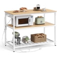 thumbnail image 3 of Kitchen Island with 3 Shelves, 47.2 Inches Width Kitchen Shelf with Power Strip, Large Worktop, Stable Steel Structure, Industrial, Easy to Assemble, 3 of 7