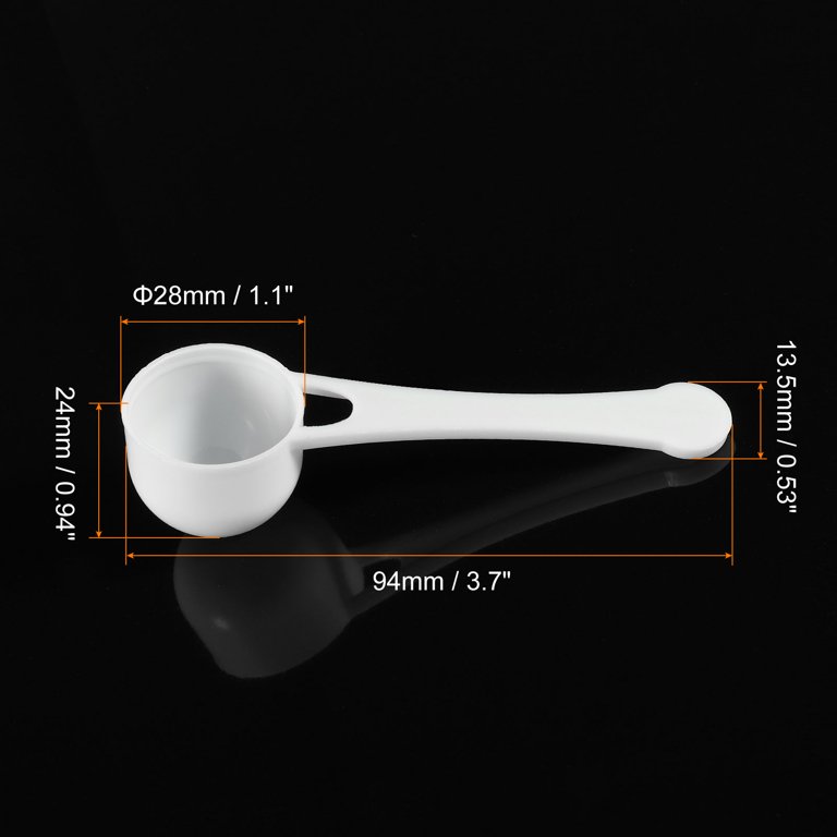 Uxcell Micro Spoons 5 Gram Measuring Scoop Plastic Round Bottom Mini Spoon with Hole 30 Pack, White