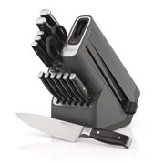 Ninja Foodi NeverDull Premium Knife System, 14-Piece Knife Block Set with Built-in Sharpener, Stainless Steel Knives, Black