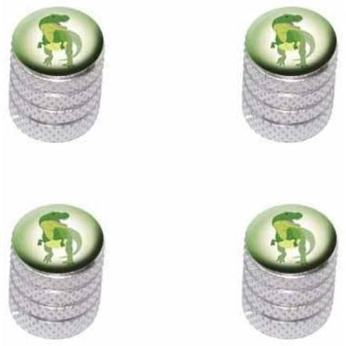 T-Rex Dinosaur Tire Rim Valve Stem Caps – Blue Aluminum Universal Fit (Set Of 4)