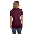 thumbnail image 2 of Hanes Womens Nano-T V-Neck T-Shirt, S, Maroon, 2 of 3