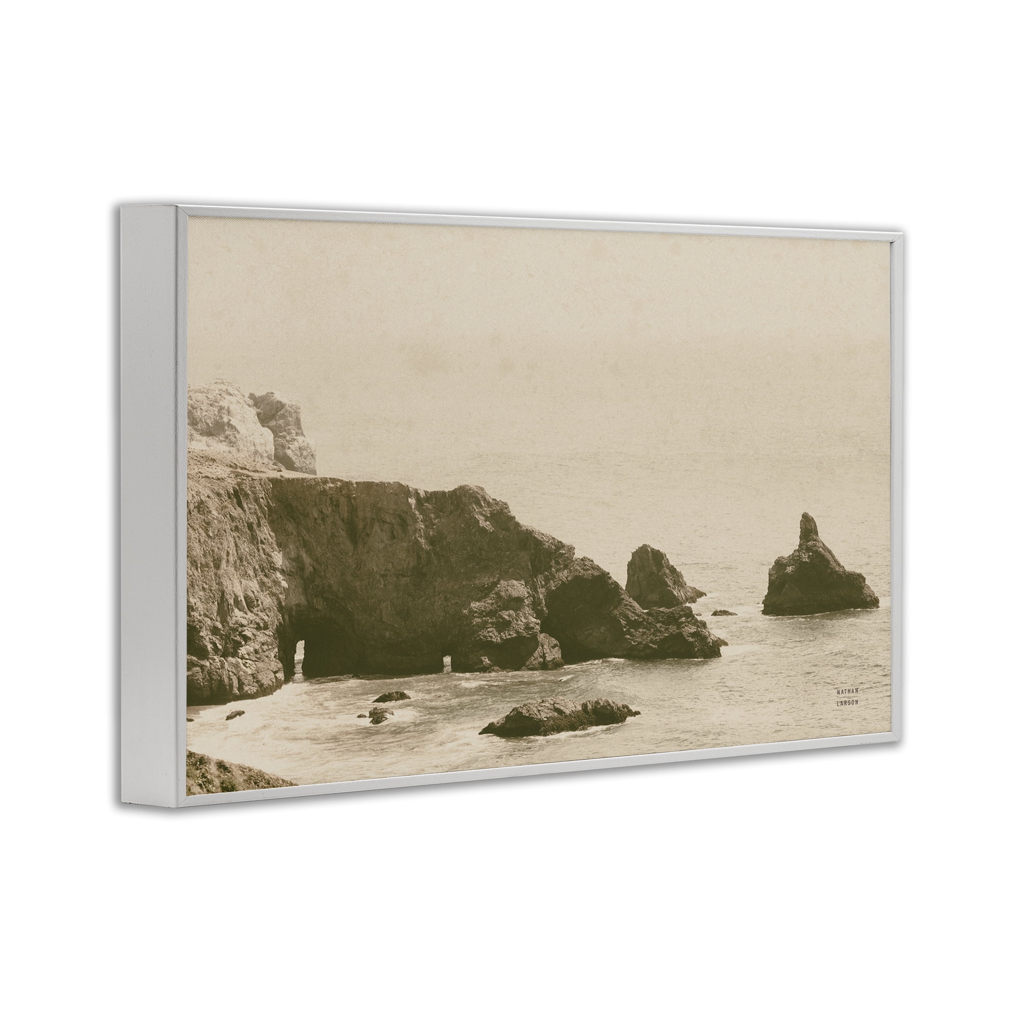 Stupell Industries Passing Through Cove Coastal Photography White Framed Art Print Wall Art, 30 x 20