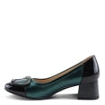 thumbnail image 4 of Azura Women's BABYSTEPS Slip-On Pump – Metallic Leather with Sculptural Buckle and Architectural Block Heel, 4 of 9