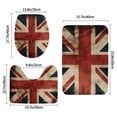 thumbnail image 2 of Union Jack Flag Vintage UK 3-Piece Bathroom Rug Set Non-Slip Flannel Bath Mat 24"x16" U-Shaped Contour Mat Toilet Lid Cover, 2 of 7