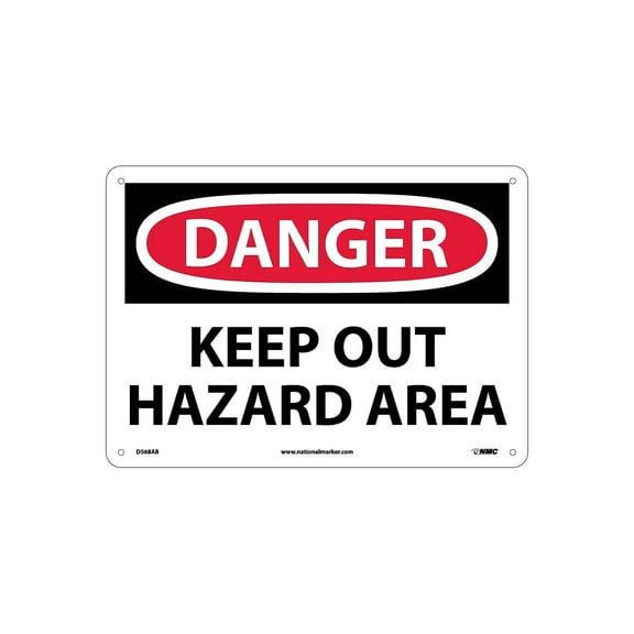National Marker Keep Out Hazard Area 10X14 .040 Aluminum Danger Sign D568AB