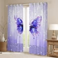 thumbnail image 2 of Castle Fairy Purple Crystal Butterfly Curtains Pack Of 2 (42X84 Each) for Girls Boys Teens,Abstract Gradient Curtains Blackout,Dreamy Princess Bedroom Curtains,Microfiber Bedroom Decor, 2 of 6