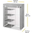 thumbnail image 4 of Garde-robe Compacte REJODA-Whitmor - Gain de Place - 4 Tablettes et Tringle Suspendue - Gris, 4 of 4