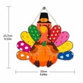 thumbnail image 2 of Thanksgiving Turkey Pumpkin Hanging Decoration, Printed Textile-Style Ornament with Colorful Tail Feathers and Pilgrim Hat for Door, Wall, Party, and Fall Home Displays, 2 of 4