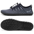 thumbnail image 4 of Racqua Men Water Shoes Quick Dry Beach Barefoot Shoes Lightweight Slip on Fishing Diving Surfing Shoes Swim Anti Slip Aqua Shoes Grey 10.5 Women/9.5 Men, 4 of 7