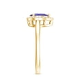 thumbnail image 3 of Rosec Jewels Natural Tanzanite Teardrop Engagement Ring with Halo - Tanzanite Diamond Ring for Women - Authentically Certified, 10K Yellow Gold, US 12.00, 3 of 8