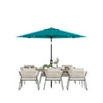 thumbnail image 2 of 10FT Patio Umbrella with 40 Solar LED Lights – Windproof 8-Rib Outdoor Market Umbrella – Waterproof, UV & Fade Resistant Canopy – Tilt Crank for Deck, Pool, Garden, Outdoor Dining, 2 of 7