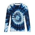 thumbnail image 5 of Tie Dye Shirts for Men Long Sleeve Crew Neck Colorful Graphic Base Tee Shirt Casual Tshirts Spring Fall Tops (XL, Navy), 5 of 5