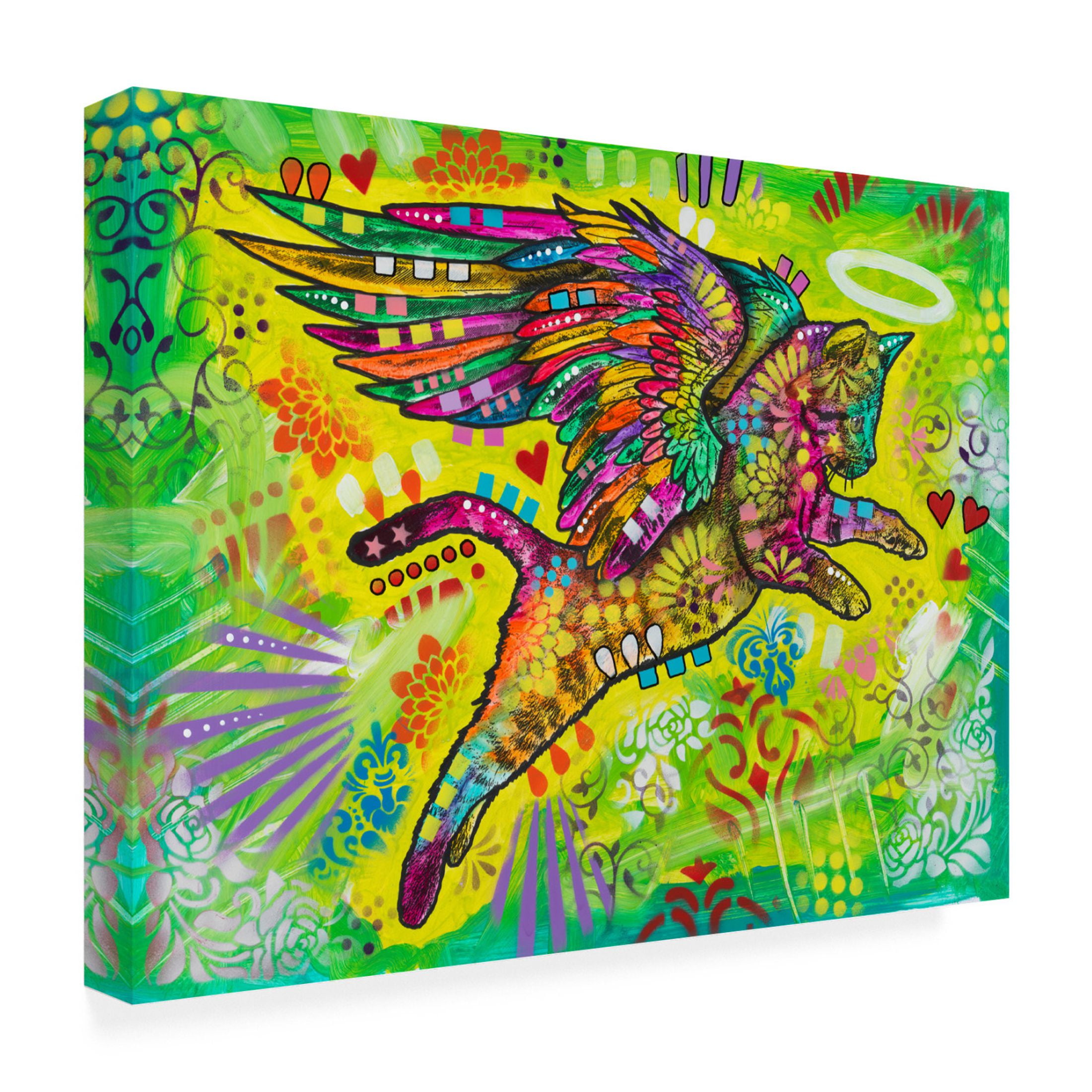 Canvas Wall Art - Dean Russo- Exclusive 'Cupid Kitty' Wall Art for Living Room, Bedroom, or Office Décor by Trademark Fine Art - 24 x 18 Inches