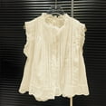 thumbnail image 4 of RMGVDSD Tank Top For Women Boho Lace Trim Tank Top Sleeveless Button Down Front Tie Lace Flowy Crop Top Beach Shirt Vacation Clothes Going Out Clothes, 4 of 4