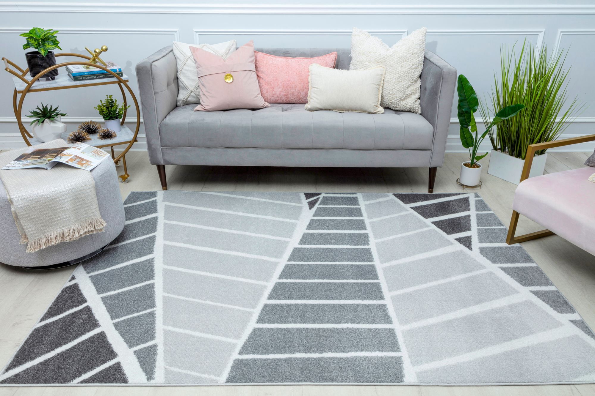 Mason Brooks Azure AZ45B Evening Shadow Geometric Contemporary Gray Area Rug, 8'3" X 10'0"