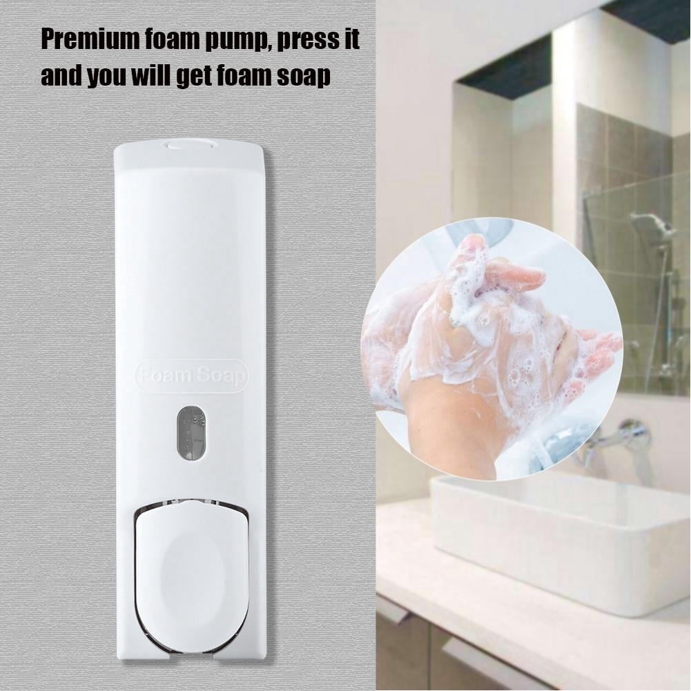 BIMZUC 600 ml Wall‑Mounted Manual Foam Soap Dispenser – Durable ABS, Easy‑Press Button, Visible Refill Indicator, Ideal for Home, Office & Public Restrooms