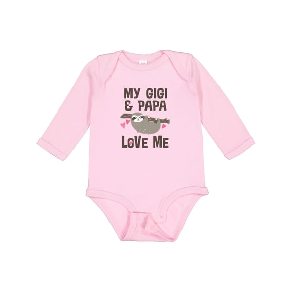 Inktastic My Gigi and Papa Love Me Girls Long Sleeve Baby Bodysuit