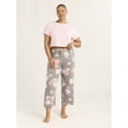 thumbnail image 2 of Joyspun Women’s Sleepwear Knit Cropped Pajama Pants, 25'' Inseam, Sizes S-3X, 2 of 6