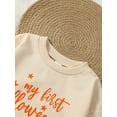 thumbnail image 5 of Baby Boys Girls Halloween Outfits Letter Pumpkin Oversized Bubble Romper Newborn Long Sleeve Sweater Fall Clothes, 5 of 8