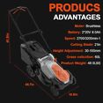 thumbnail image 3 of FLOYANT 21in Lawn Mower，Electric Lawn Mower with 8-Position Height Adjustment,Battery Powered Cordless Lawn Mowers with 60L Grass Bag, 2 x 8.0Ah Batteries & Charger Included, 3 of 8