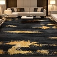 thumbnail image 4 of Bleum Cade 8'x10' Area Rugs for Living Room, Washable Rugs Modern Rugs for Bedroom Dinning Room,Abstract Rug Ultra Soft Non Slip Durable Large Carpet Home Decor, Black Gold, 4 of 14