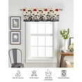 thumbnail image 6 of Spring Red Black Floral Curtain Valance for Windows/Living Room/Kitchen/Bathroom/Café, Short Rod Pocket Tier Curtain Window Treatment Panel Modern Oil Painting Flowers Topper Curtain 42''x18'', 6 of 6