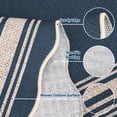 thumbnail image 5 of HIWEAVER Navy 2' x 6' Easy Jute Runner for Kitchen Non Slip Stain Resistant Scalloped Indoor Outdoor Throw Carpet Non Shedding Modern Geometric Mat for Hallway Outdoor Patio Rug, 5 of 6