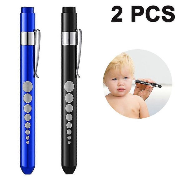 2 Pcs Pen Flashlight Aluminum Alloy Pen Light Led Pen Flashlight Pen Light Pupil Pen White Light Small Flashlight
