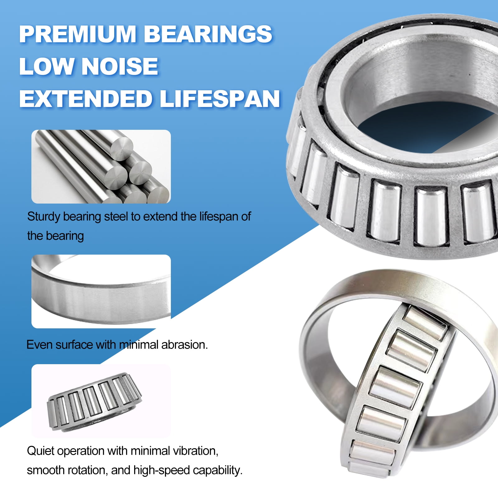 2 Set L68149 L44649 Trailer Axle Bearings Kit with 171255TB Grease Seals,1.98'' Trailer Dust Caps, Cotter Pins, Axle Nuts & Washers, Fits for 1-3/8'' to 1-1/16'' 3500 Lbs Trailer Axle #84 Spindle