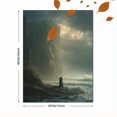 thumbnail image 3 of Couple Embrace Coastal Cliff Watercolor Canvas Print Decor, 3 of 8