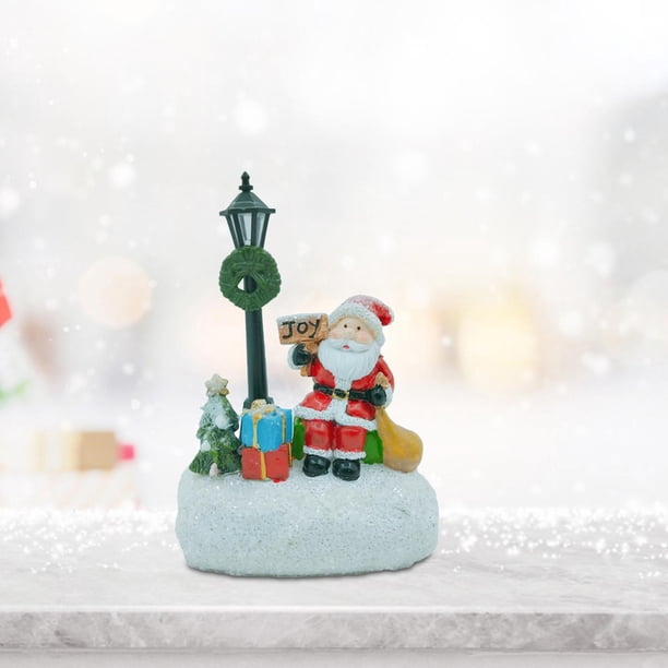 Lighted Christmas Decoration Resin Crafts LED Christmas Figurine